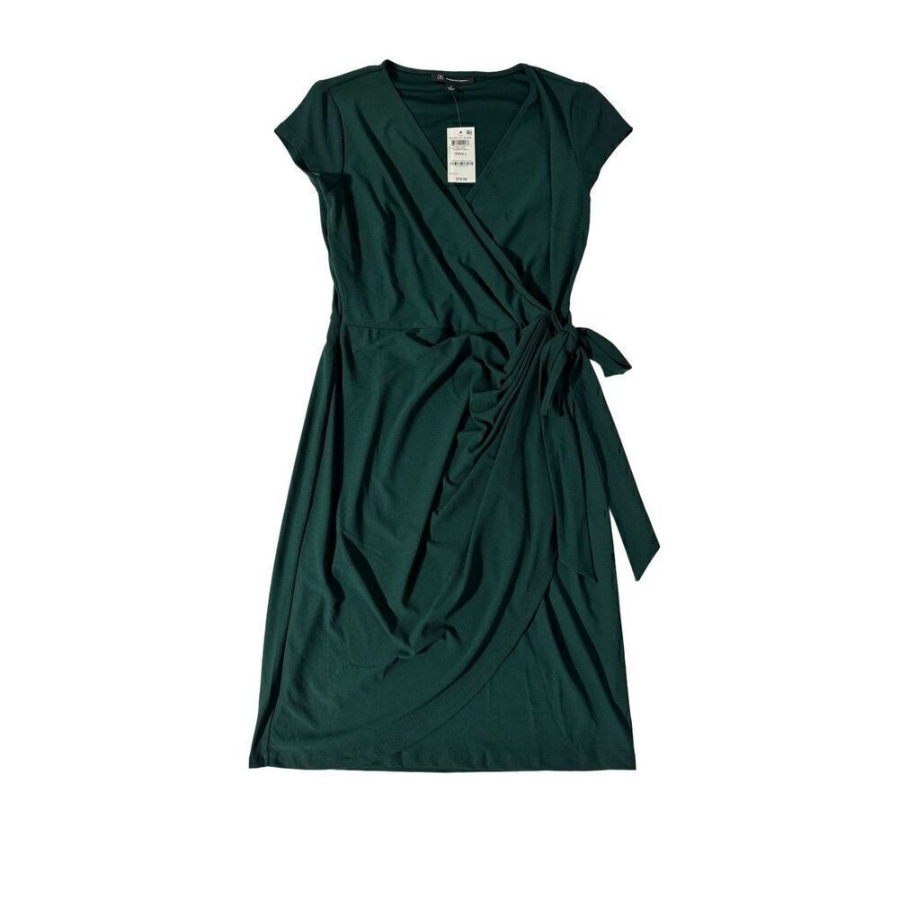 Inc. green faux wrap dress with belt